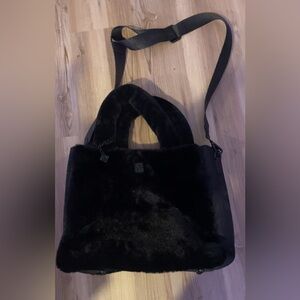Black Steve Madden Faux Fur Tote
